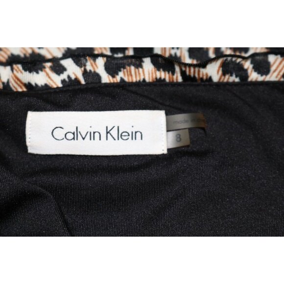 Calvin Klein Skirt Women's Size 8 Animal Print Cheetah Ruffled Hidden Zipper VTG - Picture 8 of 9
